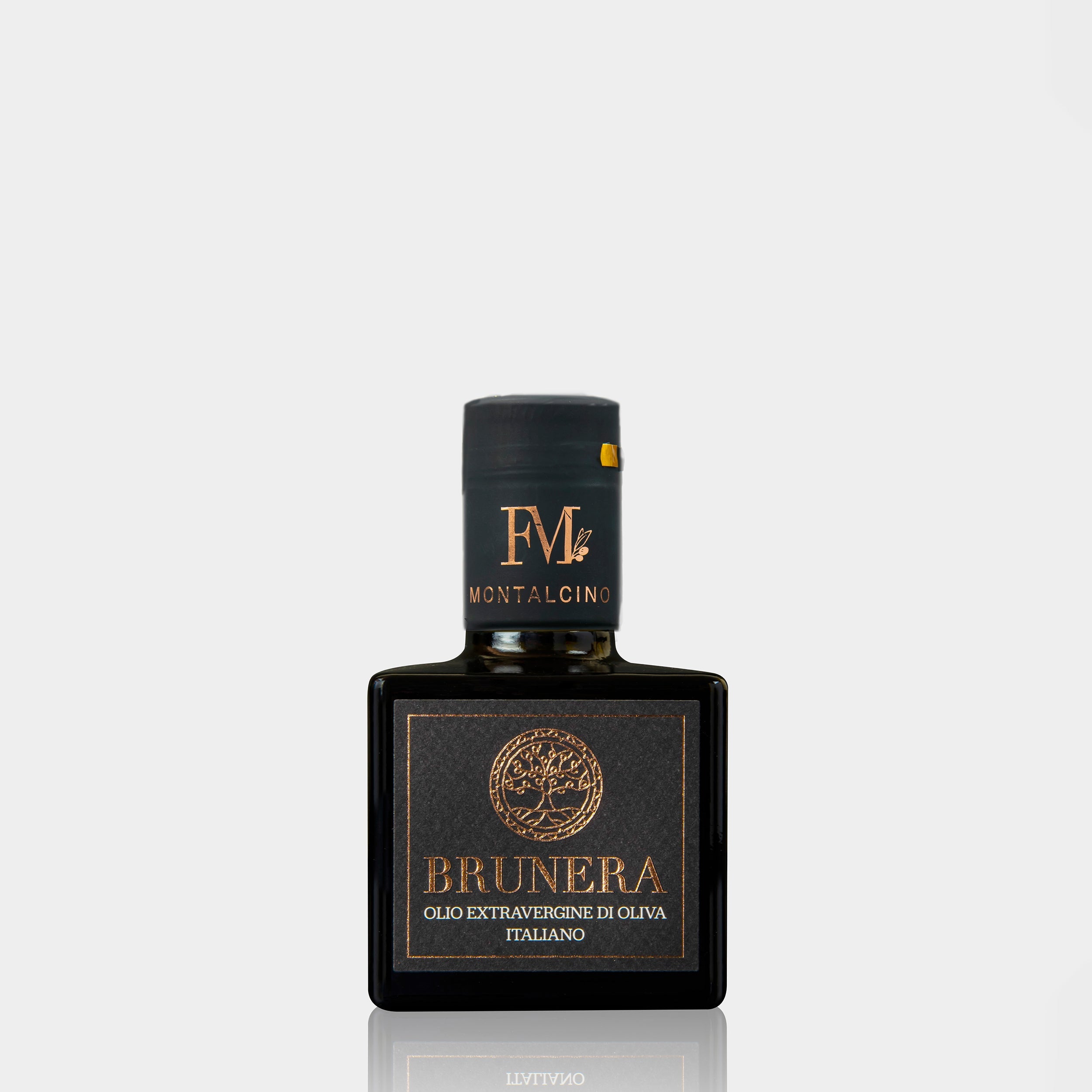 BRUNERA olive oil 250 ml bottle, front and back view